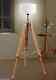 Marine Nautical Teak Wood Vintage Floor Lamp Wooden Tripod Stand Use With Shade
