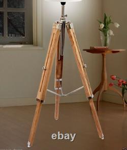 Marine Nautical Teak Wood Vintage Floor Lamp Wooden Tripod Stand Useful Gift