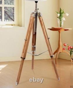 Marine Nautical Teak Wood Vintage Floor Lamp Wooden Tripod Stand Useful Gift