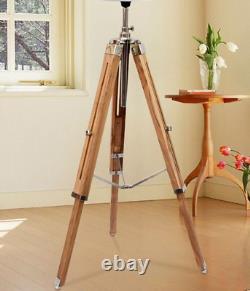 Marine Nautical Teak Wood Vintage Floor Lamp Wooden Tripod Stand Useful Gift