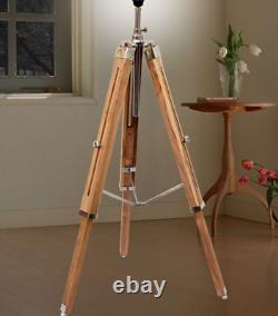 Marine Nautical Teak Wood Vintage Floor Lamp Wooden Tripod Stand Useful Gift