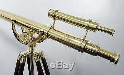 Maritime Brass Telescope Master Harbor Vintage Solid Brass Adjustable Tripod