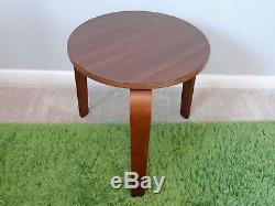 Mid Century Bentwood Tripod Table Alvar Aalto Style Vintage Low Stacking Stool