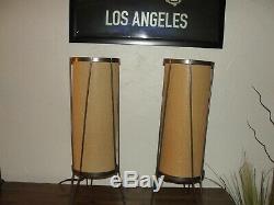 Mid Century Modern Vintage Lamp Pair Table Hairpin Tripod