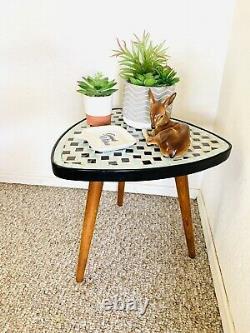 Mid Century Mosaic Tripod Plant Table 50s 60s German Vintage Plant Stand