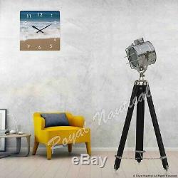 Modern Black Wooden Tripod Stand Floor Lamp LED Vintage Lighting Antique Light