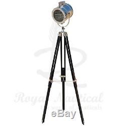 Modern Black Wooden Tripod Stand Floor Lamp LED Vintage Lighting Antique Light