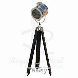 Modern Black Wooden Tripod Stand Floor Lamp LED Vintage Lighting Antique Light