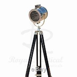 Modern Black Wooden Tripod Stand Floor Lamp LED Vintage Lighting Antique Light