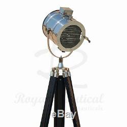 Modern Black Wooden Tripod Stand Floor Lamp LED Vintage Lighting Antique Light