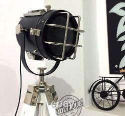 NAUTICAL Searchlight Handmade Spotlight Wooden tripod Antique Vintage Lamp Light