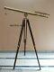 Nautical 39 Inch Brass Golden Finish Telescope With Tripod Stand Vintage Decor