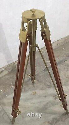 Nautical Almunium& Wooden Tripod Nautical Vintage Theater Stage Industrial Stand