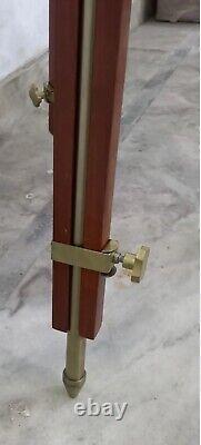 Nautical Almunium& Wooden Tripod Nautical Vintage Theater Stage Industrial Stand