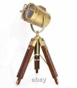 Nautical Antique Desk Lamp Vintage Tripod Lamp Stand Brass Spot Light Stand