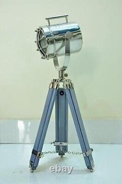 Nautical Antique Tripod Style Vintage Modern Searchlight Wooden Tripod Stand