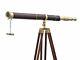 Nautical Antique Vintage Telescope With Tripod Stand Watching Brass Spyglass