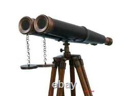 Nautical Brass 18 Binocular Antique reproduction Telescope With Floor Tripod