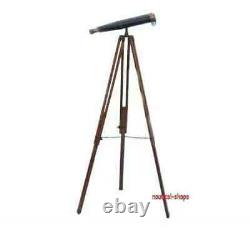 Nautical Brass 18 Binocular Antique reproduction Telescope With Floor Tripod