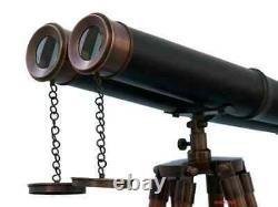 Nautical Brass 18 Binocular Antique reproduction Telescope With Floor Tripod