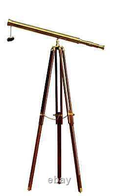 Nautical Brass 39 Telescope on Wooden Tripod Stand Antique Vintage Spyglass New