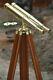Nautical Brass Marine Working Binocular With Wooden Tripod Stand Gift Griffith