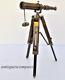 Nautical Brass Maritime Telescope Tripod With Wooden Stand Antique Vintage Gift