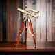 Nautical Brass Telescope With Adjustable Wooden Tripod Stand Antique Vintage