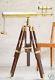 Nautical Brass Vintage Looks Telescope 10x Lense With Wooden Tripod Stand