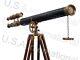 Nautical Brass Vintage Telescope With Tripod Stand Watching Brass Spyglass