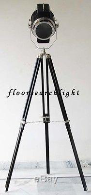 Nautical Decor Searchlight Floor Lamp Spot Search Light Vintage Tripod Stand