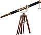 Nautical Design Vintage Telescope Withwooden Stand Wooden Tripod 62 Vintage Ancho