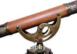 Nautical Design Vintage Telescope WithWooden Stand Wooden Tripod 62 Vintage Ancho