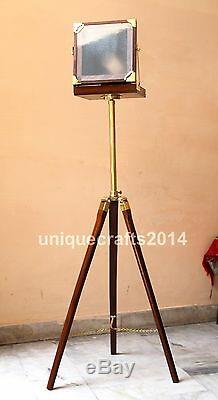 Nautical Designer Wooden Camera With Tripod Retro Look Vintage Modern Camera