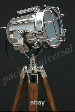 Nautical E 27 Floor Lamp With Tripod Vintage Searchlight Studio Lamp Decorative