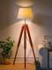 Nautical Floor Lamp Vintage Wooden Tripod Lamp Stand Living Room Lamp Shade Lamp