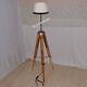 Nautical Floor Lamp Vintage Wooden Tripod Lamp Stand Living Room Lamp Shade Lamp