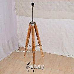 Nautical Floor Lamp Vintage Wooden Tripod Lamp Stand Living Room Lamp Shade lamp