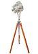Nautical Floor Lamp Vintage Wooden Tripod Stand Spotlight For Christmas Gift