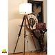 Nautical Floor Lamp With Tripod Wood Vintage Living Room Decor Cabinet Library