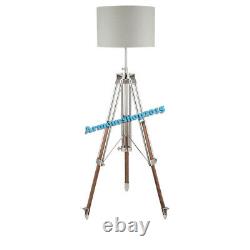 Nautical Floor Lamp Wooden Tripod Stand Shade Lamp Vintage Living Room Lamp