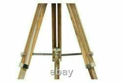 Nautical Floor Lamp stand Wooden Tripod Lighting Vintage Stand Decor no shade