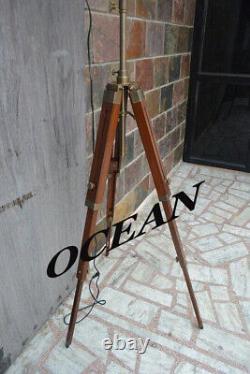 Nautical Light Vintage Floor Lamp Stand Decorative Wooden Standing Tripod Gift