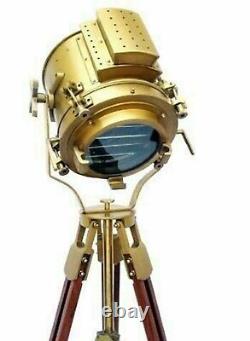 Nautical Modern Studio Floor Lamp Wooden Tripod lamp Vintage Living room lamps