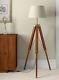 Nautical Shade Lamp Adjustable Wooden Tripod Stand Vintage Floor Lamp Stand Gift