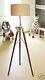 Nautical Teak Wood Light Vintage Floor Lamp Wooden Tripod Stand Use With Shade