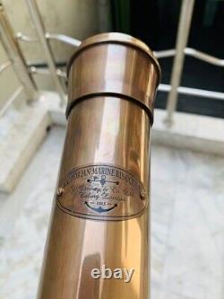 Nautical Telescope With Wooden Tripod Stand Solid Brass Antique Telescope 39