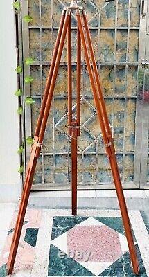 Nautical Telescope With Wooden Tripod Stand Solid Brass Antique Telescope 39