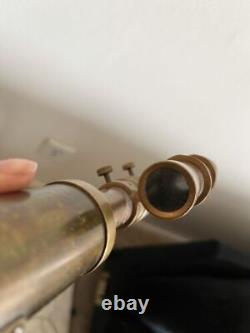 Nautical Vintage Antique Solid Brass Telescope with Wooden Tripod Halloween Gifts