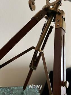 Nautical Vintage Antique Solid Brass Telescope with Wooden Tripod Halloween Gifts